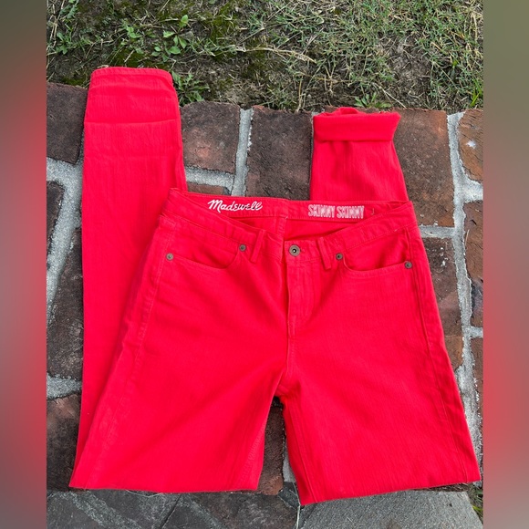 Madewell Denim - Madewell skinny skinny leg Red jeans Size 27